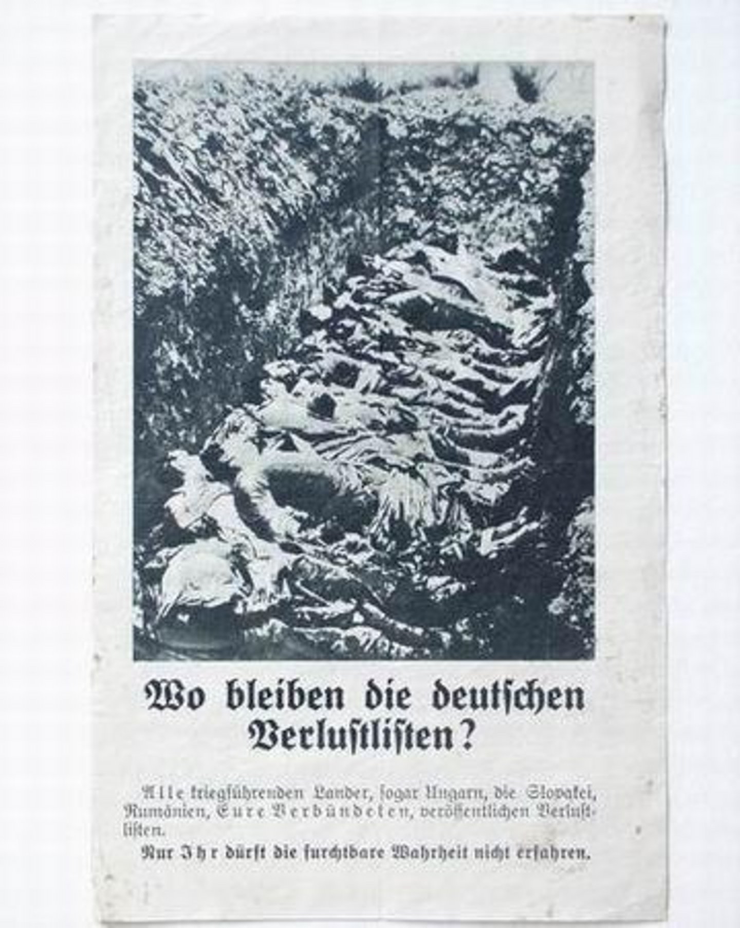 Kommunalarchive zeigen immer wieder eine erstaunliche Varianz an Quellen. Das mit Vorder- und Rückseite abgebildete Flugblatt hatten alliierte Flugzeuge im Oktober 1941 über einem deutschen Dorf abgeworfen.